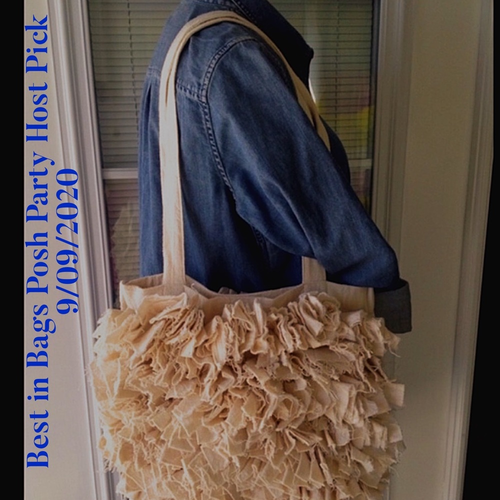 HP💕Artisan Handmade Boho Cream Cotton Tote Bag